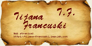 Tijana Francuski vizit kartica